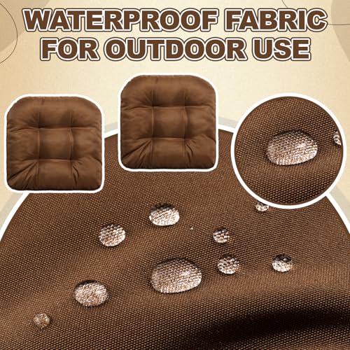 Barydat 3 Pack Wicker Furniture Cushions Waterproof Outdoor/Indoor Tufted Wicker Chair Cushions 1 Loveseat and 2 U-Shape Rattan Chairs for Patio Furniture, Rattan Love Seat, Bench(Brown) - color: Brown