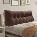 WOWMAX 80% Cotton & 20% Linen Blend Headboard Pillow – King Size Reading Wedge Backrest for Bed, Handmade Firm Support Bolster Cushion with Removable Cover, Premium Bed Rest Pillow, Brown
