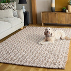 SAFAVIEH Area Rug 5x8 - Natural Fiber Collection - Natural & Grey, Handmade Jute & Wool, Ideal for Living Room, Bedroom, Dining Space (NFB225F) - color: Natural/Grey, size: 5' x 8' (Rectangular)