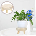 Boho Style Decor Plant Stand Outdoor Indoor Flowerpot Bracket Wooden Plant Riser Bonsai Shelf