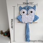 ACEDSGN Macrame Owl Wall Hanging Boho Hippy Decor, Handmade Tapestry Fiber Art Wall Decor for Nursery Bedroom Living Room, Sustainable Gift for Owl Lovers & Nature Fans