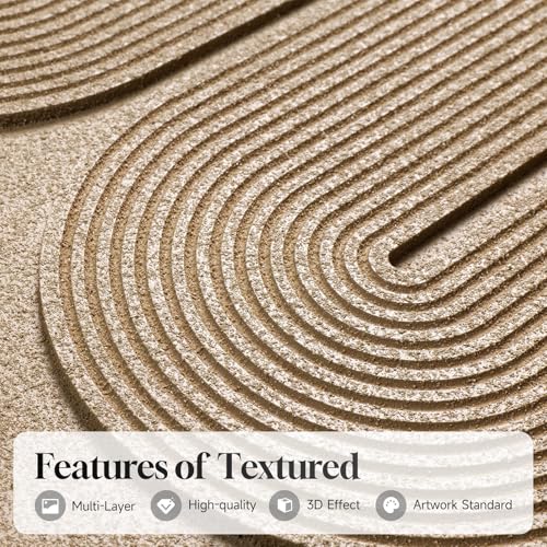 3D Textured Framed Boho Neutral Abstract Wall Art for Bedroom Decor, 3 Piece Modern Artwork for Walls, Black White Brown Minimalist Geometric Paintings for Living Room, Dining Room Wall Decor 16x24 In - color: Neutral --A, size: 16"w X 24"h X 3pcs
