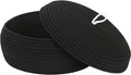 Sea Team Round Cotton Rope Storage Basket with Lid, Decorative Woven Storage Bin, Pot, Caddy, Organizer, Container for Snacks, Towels, Plants, 13 x 5.5 Inches (Large, Shallow, Black)