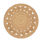 Savi Home Hand Woven Jute Braided Dot Rug, 3' Round - Natural, Reversible Area Rugs for Living Room, Farmhouse, Kitchen, Handcrafted 3 Feet Round Area Rugs - Natural - color: Natural, size: 3" (Round)