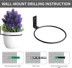 Wall Plant Holder,4 Inch Wall Mounted Plant Holder,Plant Wall Mount,Plant Pot Holder,Wall Planters for Indoor Plants (6 Pack)