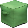 QILLOWAY Indoor/Outdoor Inflatable Stool, Ottoman Pouf Cube 16",All Weather Foot Rest for Camping or Home (Lime Green)