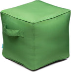 QILLOWAY Indoor/Outdoor Inflatable Stool, Ottoman Pouf Cube 16",All Weather Foot Rest for Camping or Home (Lime Green)