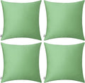 Thmyo 4-Pack 100% Cotton Comfortable Solid Decorative Throw Pillow Case, Square Cushion Cover Pillowcase Sublimation Blank Pillow Covers DIY Throw Pillowcase for Sofa(20x20 inch/ 50x50cm,Sage Green)
