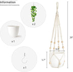 Dahey Fake Hanging Plants Artificial Decor Macrame Hanger with Artificial Vines in Pots Greenery for Wall Ceiling Bedroom Bathroom Indoor Home Decor, 1 Pack