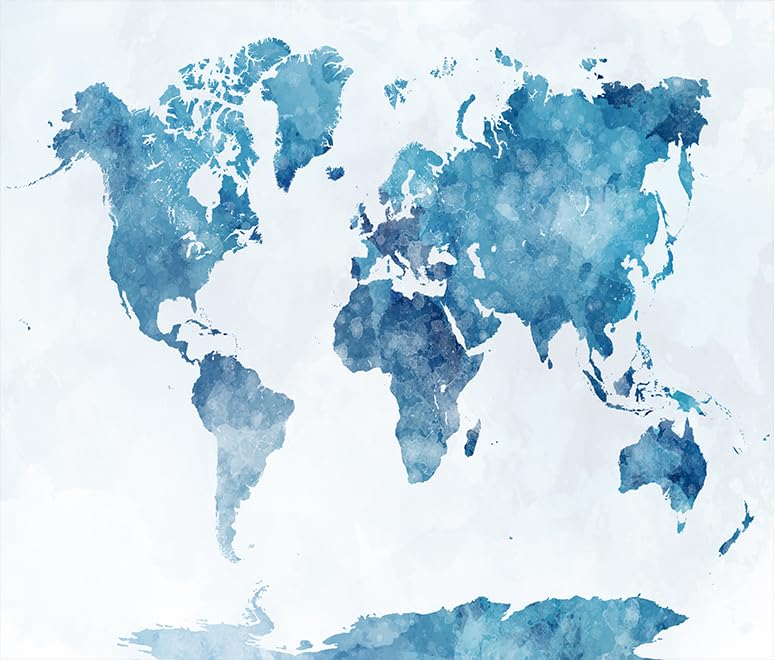 CAPSCEOLL Tapestry World Map Tapestry Kids Treasure World Map Tapestries Blue Tapestries Wall Hanging 60X50 Inches - color: Blue White, size: 60"L x 50"W