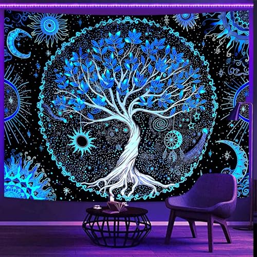 Spenlife Tree of Life Tapestry Green Tapestry for Bedroom Spiritual Aesthetic Tree Tapestries Aesthetic Tapestries Wall Hanging for Bedroom Green 36×48 Inches - color: Green Khaki, size: 48"L x 36"W