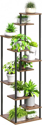 10 Tier Plant Stand Indoor, Tiered Corner Plant Shelf Flower Stand for Living Room, Balcony, Patio, Garden, Rustic Brown