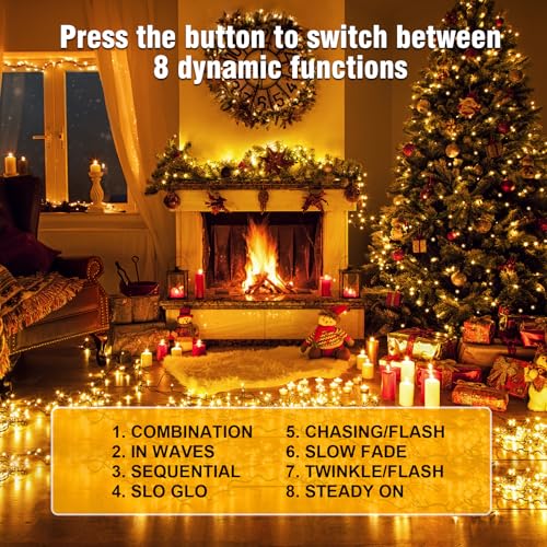 Nisocy 100FT LED String Lights Outdoor Waterproof – Warm White Fairy Lights with Plug, Connectable Christmas Tree Lights for Patio, Garden, Bedroom, Wedding, Party, Decor - style: 100FT, Warm White