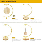 YY YEARCHY Awesomes Terrarium Ornament Display Stand Metal Stand Air Plant Stand Flower Pot Stand Holder Iron Pothook Stand for Hanging Glass Terrarium Globe Ball (2, Bright Gold)