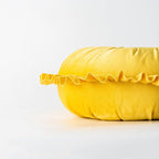 S SSOY Velvet Round Pillow - Ruffle Home Decoration Cushion for Sofa, Chair, Bed, Window, Floor, 13.7in