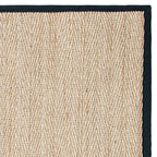 SAFAVIEH Area Rug 10x14 - Natural Fiber Collection - Large - Natural & Black, Seagrass, Herringbone Pattern with Border (NF115C) - color: Natural/Black, size: 10' x 14' (Rectangular)