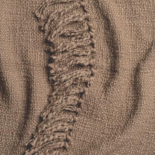 Oasis Driftwood Weave Throw Blanket 55x60, Grey 100% Cotton Decorative Sofa and Bed Blanket, Lightweight All-Season Throw, Handwoven in India, Oeko-TEX Certified Luxury - color: Brown, size: Throw (55" x 60")