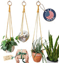 Set of 3 Macrame plant hanger for pots 4-10” live plants indoor and outdoor decor hanging plant holder Boho décor Plant stand Indoor plant shelf for Hanging planter for plant pots (Sunshine Yellow)