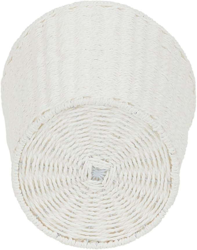 Household Essentials White Paper Rope Waste Basket Trash Bin for Bathroom, Bedroom, Office ML-7192