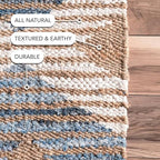 nuLOOM Hand Braided Marla Denim And Jute Diamonds Runner Rug, 2' 6" x 6', Off-white - color: Marla Off-white, size: 2'6" x 6' (Rectangular)