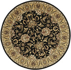 SAFAVIEH Classic Collection 7'6" x 9'6" Oval Black / Gold CL252A Handmade Traditional Oriental Premium Wool Area Rug - size: 7'6" x 9'6" (Oval)