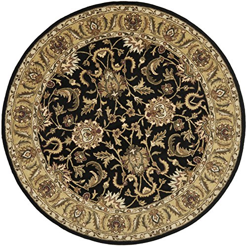 SAFAVIEH Classic Collection 7'6" x 9'6" Oval Black / Gold CL252A Handmade Traditional Oriental Premium Wool Area Rug - size: 7'6" x 9'6" (Oval)