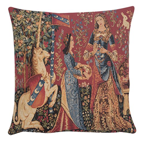 Charlotte Home Furnishings Decorative Couch Pillow Cover 18x18 in, Medieval Smell Throw Pillow Cover for Bed, Tapestry Cushion Cases for Living Room Home Decor, European Cotton Jacquard Woven - color: Medieval Smell, size: 18" x 18" (Pack of 1)