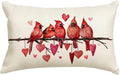 RABUSOFA Valentines Pillow Covers 12x20 inch Valentines Day Decoration Red Love Heart Cardinal Anniversary Wedding Lumbar Throw Pillowcase for Couch Home Decor