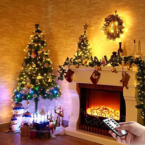 BXROIU 4 Pack Battery Operated Fairy String Lights, 8 Modes 5M Silver Wire with Remote & Timer - 50 LEDs Waterproof for Bedroom, Wedding, Christmas, Party Decorations - color: 4Pack(3AAA,not included)Warm White