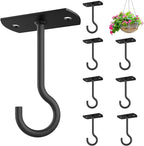 Ceiling Hooks for Hanging Plants 8Pack 4in,Wall Hooks for Plants,Lights,Planters,Lanterns,Hanging Bird Feeders,Wind Chimes,Indoor&Outdoor Decoration Black