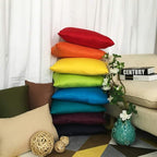 Thmyo 4-Pack 100% Cotton Lumbar Comfortable Solid Decorative Throw Pillow Case Rectangle Cushion Cover Pillowcase Sublimation Blank Christmas DIY Throw Pillowcase for Sofa Bed(12x20inch/30x50cm, Red)