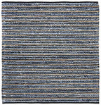 SAFAVIEH Cape Cod Collection Area Rug - 6' Square, Blue & Natural, Handmade Flat Weave Braided Jute & Cotton, Ideal for High Traffic Areas in Living Room, Bedroom (CAP363A) - size: 6' x 6' (Square)