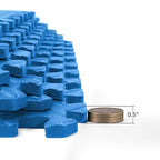 Art3d 24 Sq.Ft Eva Puzzle Exercise Mats, 1/2" Thick Foam Interlocking Tiles for Gyms, Flooring, Workout, Gym Equipments, Pack of 6, Blue