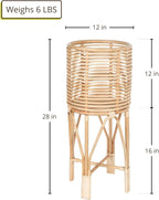 KOUBOO Rattan Indoor Plant Stand - Plant Holder, Rattan Shelf, Tiered Plant Stand, Planter Display, Home Storage for Plant Pots, Medium, Natural Brown