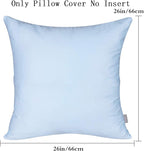 Thmyo 4-Pack 100% Cotton Comfortable Solid Decorative Throw Pillow Case, Square Cushion Cover Pillowcase Sublimation Blank Pillow Covers DIY Throw Pillowcase for Sofa(26x26 inch/ 66x66cm,Light Blue)