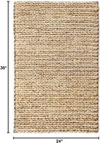 Dash & Albert Jute Handwoven Natural Rug, 2 X 3 Feet, Tan Solid Pattern