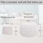 Unstuffed Ottoman Pouf Cover, Foot Rest Cover, Bean Bag Chair Cover (Beige)
