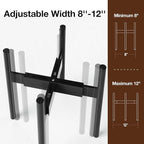 MUDEELA Plant Stand for Indoor Plants: Adjustable Width Fits 8-12 Inch Pots - Mid-century Modern Bamboo Plant Stand - 14.5 Inch Single Tier Small Floor Plant Holder, Black, 2 Pack (Without Pot)