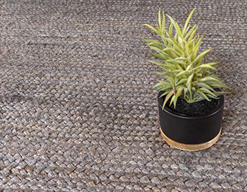 Unique Loom Braided Jute Collection Area Rug - Dhaka (2' 7" x 6' 1" Runner, Gray) - color: Grey, size: 2'7" x 6'1" (Runner)
