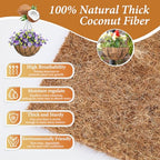Legigo 6 Pack 16 Inch Hanging Basket Coco Liners Replacement, 100% Natural Round Coconut Coco Fiber Planter Basket Liners for Hanging Basket Flowers/Vegetables - color: 6pcs, size: 16 Inch