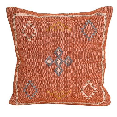 Indian Cotton Cushion Cover Sabra Kilim Pillow Cover Designer Decorative Sofa 18x18 Inche Handwoven Cushion Case for Farmhouse Home Decor Spring Decorative Pillow (Pattern 8) - color: Pattern 8