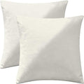 2 Pack 18x18 Pillow Cover Velvet Pillow Covers, Square Throw Pillow Covers for Living Room Decorations Throw Pillow Case, Throw Pillow Cover Cushion Cover for Sofa Bedroom Car, Cream White Velvet