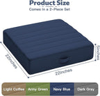MeMoreCool Square Floor Pillows for Adults Kids, 2 Sets Large Meditation Cushion with 5" Thick Foam and Washable Tufted Cover, 22 Inch Navy Seat Floor Cushions for Sitting and Yoga