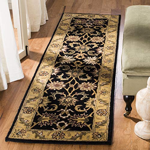 SAFAVIEH Classic Collection 2'3" x 4' Black / Gold CL252A Handmade Traditional Oriental Premium Wool Accent Rug - size: 2'3" x 4' (Rectangular)