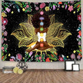 Ine Ive African Chakra Tapestry African American Woman Zen Meditation Poster Starry Sky Flower Garden Inspirational Afro Yoga Wall Art Tapestry for Bedroom Dorm Decor (90x84 inch) - size: 90"L x 84"W