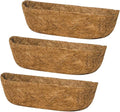 3Pcs 24“ Coco Liners for Planters, Pre-Formed Trough Coconut Fiber Liner Replacement for Window Box, Fence Flower Baskets, Garden Flower Pot (24 inch 3PCS) - size: 24 inch 3PCS