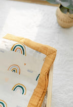 Rainbow Muslin Quilt Baby Blanket - Silky Soft and Breathable Summer Blanket for Toddler - Oversized 47" x 47" - 2 Layers Muslin Swaddle Blankets for Baby Boy and Girl (B Rainbow)