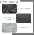 MeMoreCool Round Stuffed Pouf Ottoman Foot Rest, Floor Pouf Foot Stool with Soft Foam Chunk Filling, Small Round Ottoman Footstool Circle Footrest for Living Room, Dark Grey