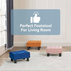 Poofzy Small Foot Stool Ottoman, Velvet Ottoman Foot Rest with Legs, Rectangle Foot Rest for Couch, Footstools and Ottomans Small for Living Room and Entryway (Orange)