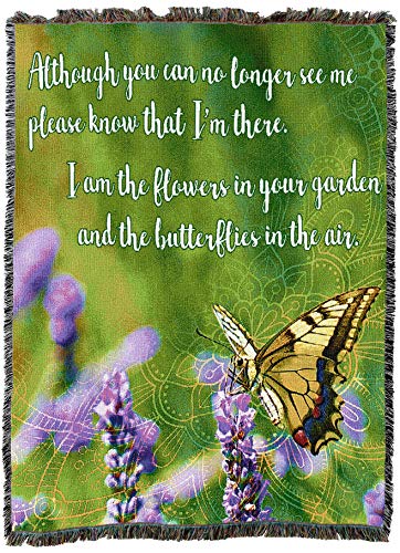 Pure Country Weavers Although You Can No Longer See Me Please Know that I'm There Blanket - Sympathy Bereavement Gift Tapestry Throw Woven from Cotton - Made in the USA (72x54) - color: I'm There, size: 72" x 54"